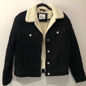 Black Corduroy Sherpa Jacket